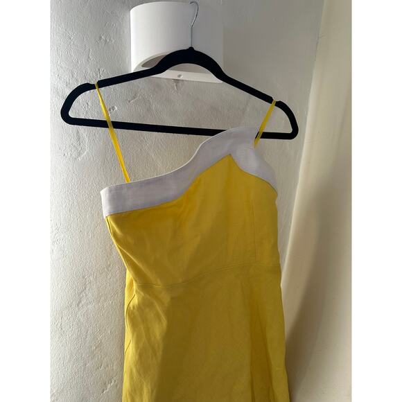 STAUD Sirani Strapless Linen Dress Sunrise 4 - Picture 2 of 6